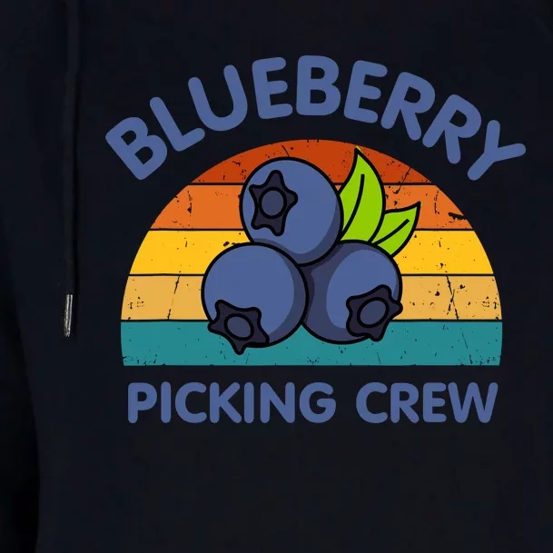 Blueberry Picking Crew Cute Family Blueberries Summer Fruit Womens Funnel Neck Pullover Hood