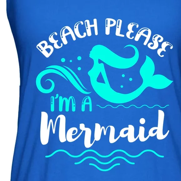 Beach Please Cute Mermaid Gift Ladies Essential Flowy Tank