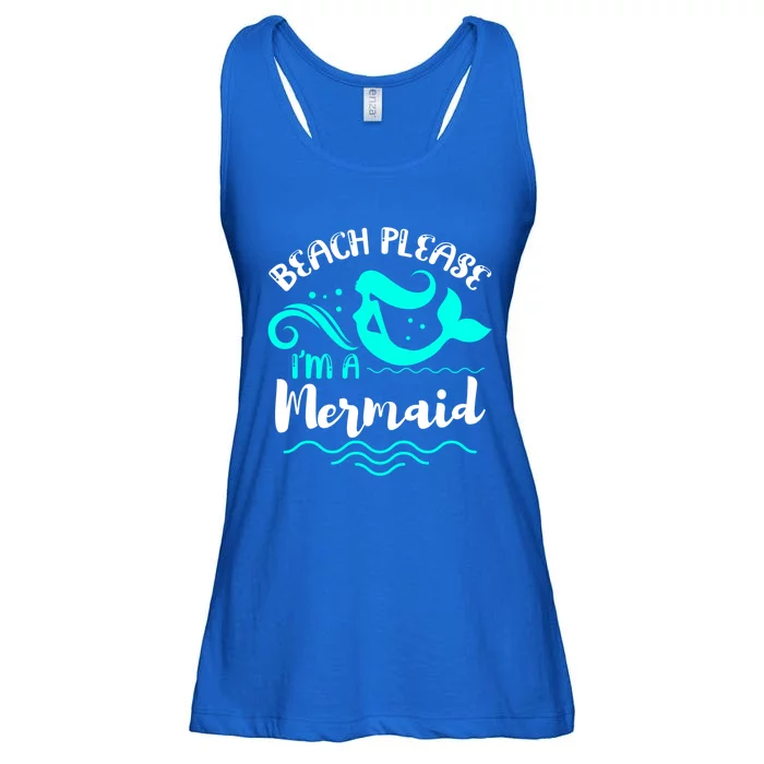 Beach Please Cute Mermaid Gift Ladies Essential Flowy Tank