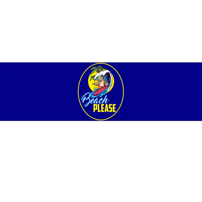 Beach Please Cute Bird Surfing The Waves Gift Bumper Sticker