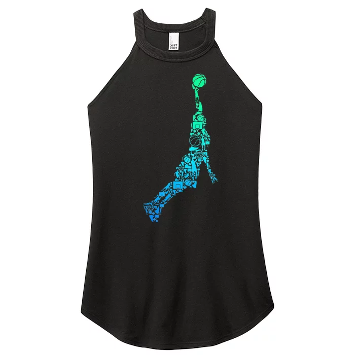 Basketball Player Coach Dunking Women’s Perfect Tri Rocker Tank