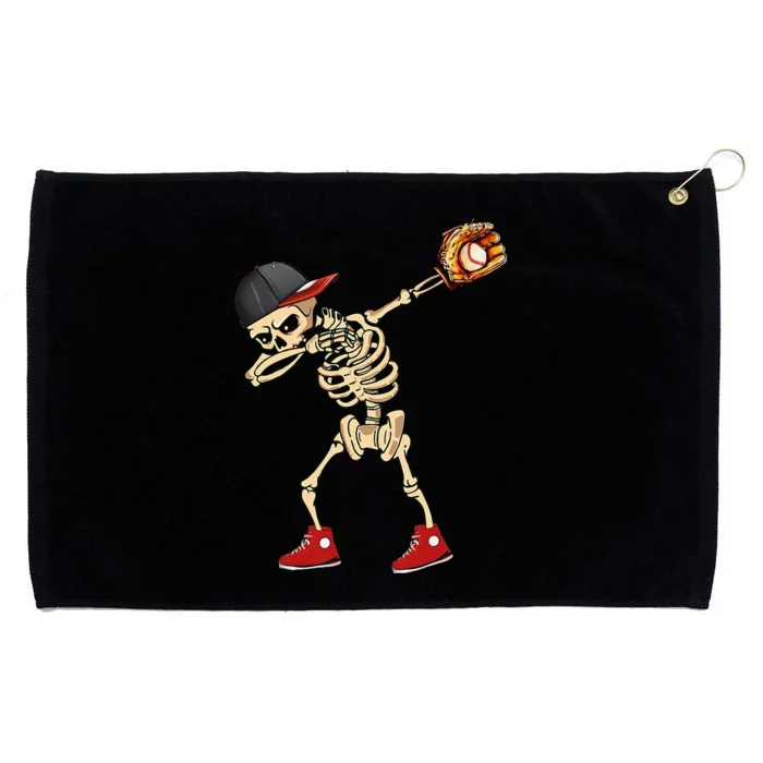 Baseball Player Catcher Pitcher With Mitt Dabbing Skeleton Grommeted Golf Towel