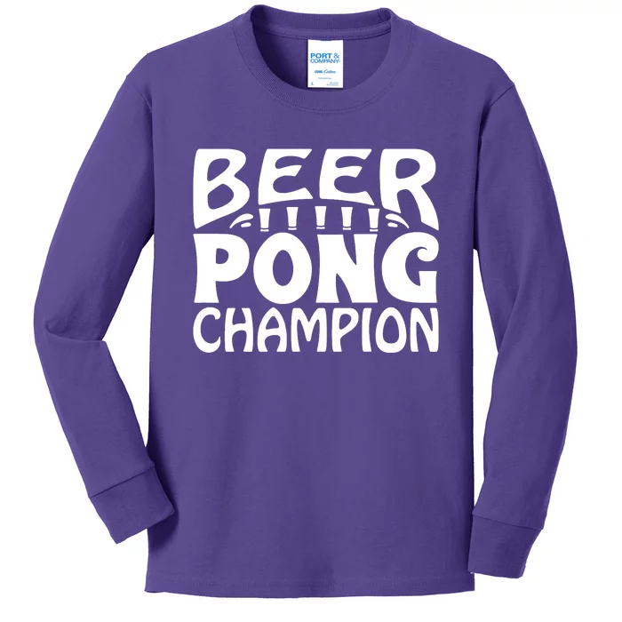 Beer Pong Champion Kids Long Sleeve Shirt