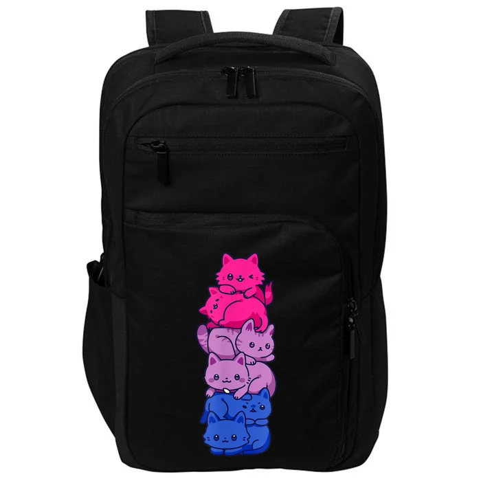 Bi Pride Cat LGBT Bisexual Flag Cute Kawaii Cats Pile Impact Tech Backpack