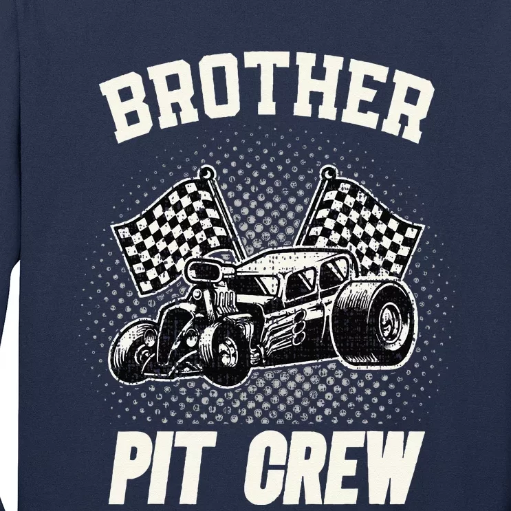 Brother Pit Crew Funny Race Car Birthday Party Racing Family Long Sleeve Shirt