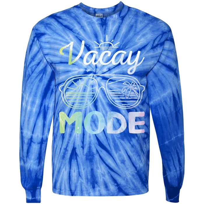 Beach Party Cruise Vacation Mode On Beach Goers Vacay Mode Gift Tie-Dye Long Sleeve Shirt