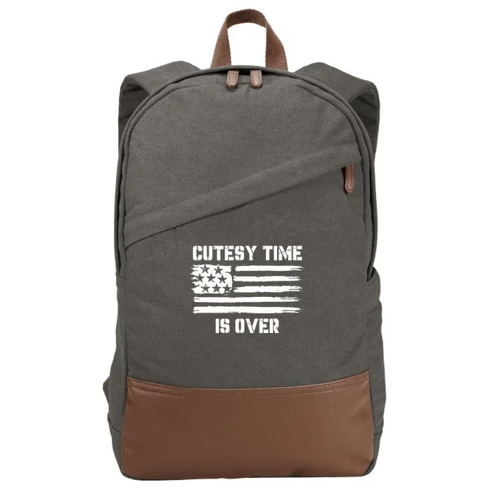 Bold Patriotic Cutesy Time Is Over Cotton Canvas Backpack