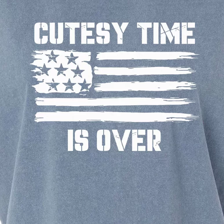 Bold Patriotic Cutesy Time Is Over Garment-Dyed Women's Muscle Tee