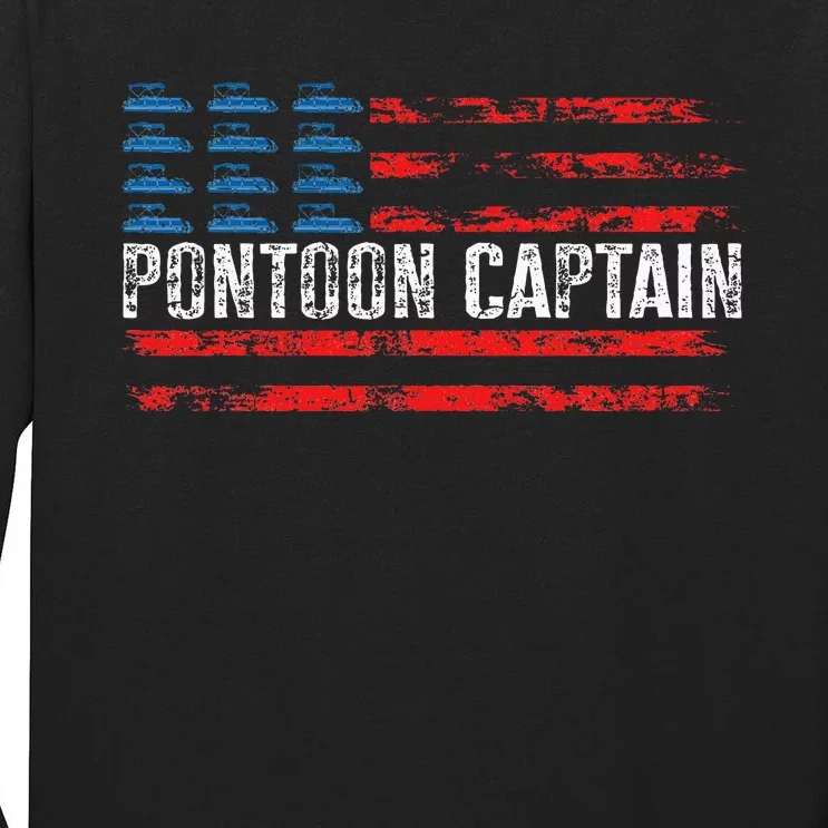 Boating Pontoon Captain Pontoon Boat Tall Long Sleeve T-Shirt