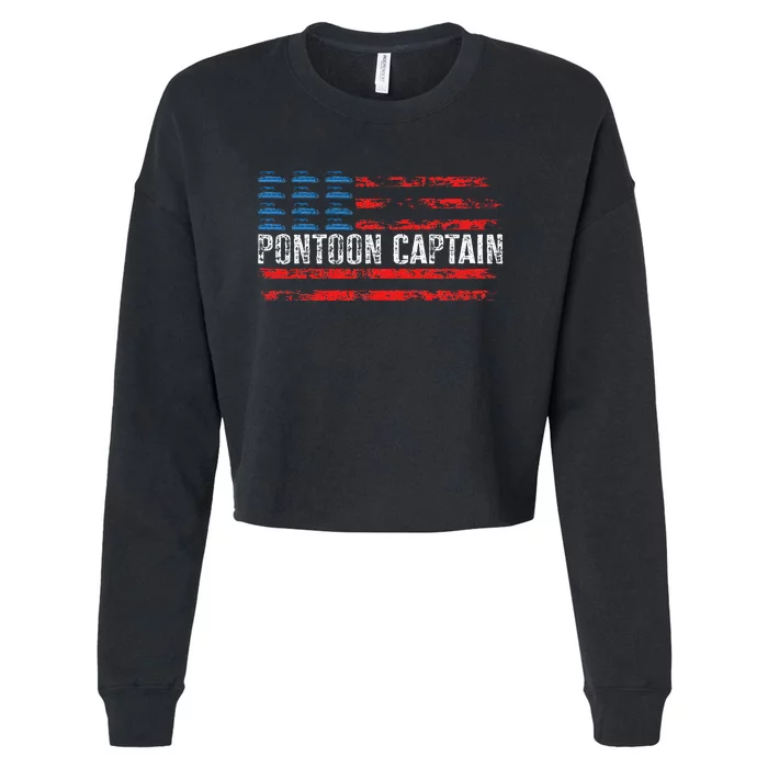 Boating Pontoon Captain Pontoon Boat Cropped Pullover Crew