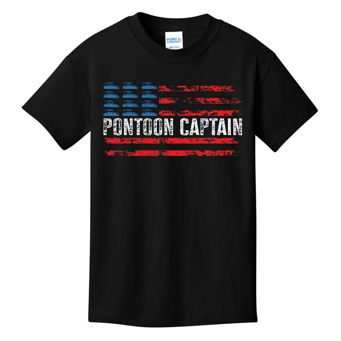 Boating Pontoon Captain Pontoon Boat Kids T-Shirt