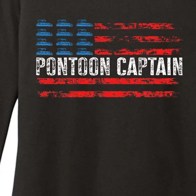 Boating Pontoon Captain 4th Of July Pontoon Boat Womens CVC Long Sleeve Shirt