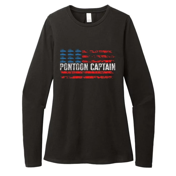 Boating Pontoon Captain 4th Of July Pontoon Boat Womens CVC Long Sleeve Shirt