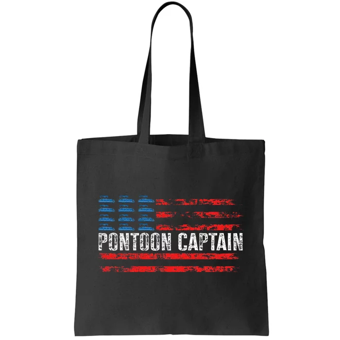 Boating Pontoon Captain 4th Of July Pontoon Boat Tote Bag