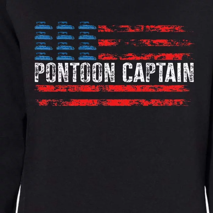 Boating Pontoon Captain 4th Of July Pontoon Boat Womens California Wash Sweatshirt