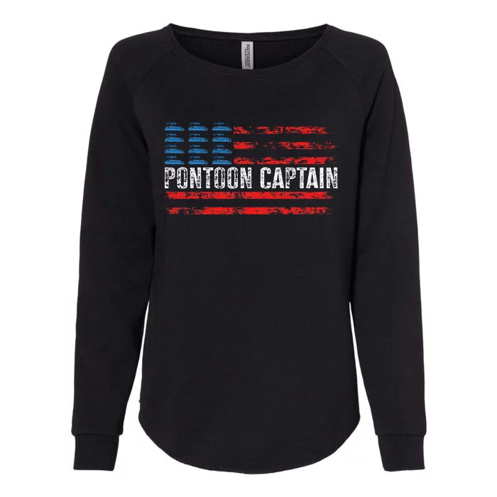 Boating Pontoon Captain 4th Of July Pontoon Boat Womens California Wash Sweatshirt