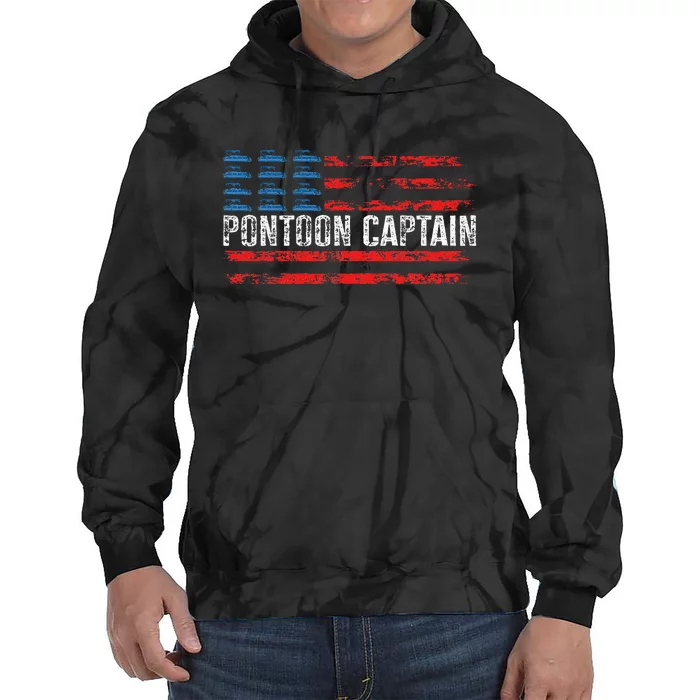 Boating Pontoon Captain 4th Of July Pontoon Boat Tie Dye Hoodie