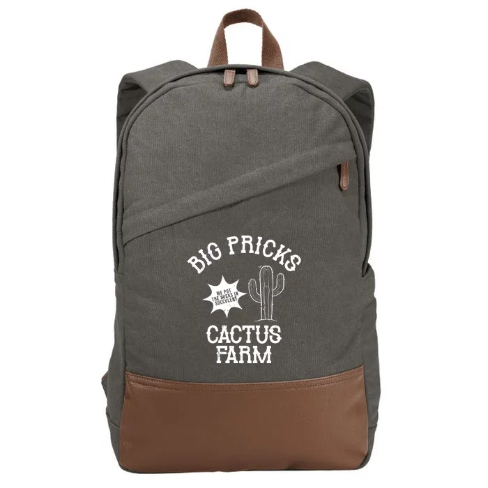 Big Pricks Cactus Farm Funny Cotton Canvas Backpack