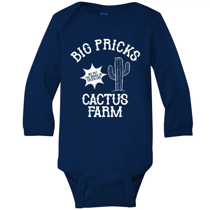 Big Pricks Cactus Farm Funny Baby Long Sleeve Bodysuit