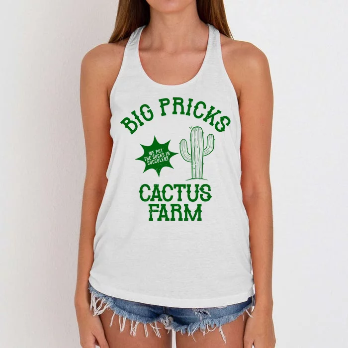 Big Pricks Cactus Farm Funny Women's Knotted Racerback Tank