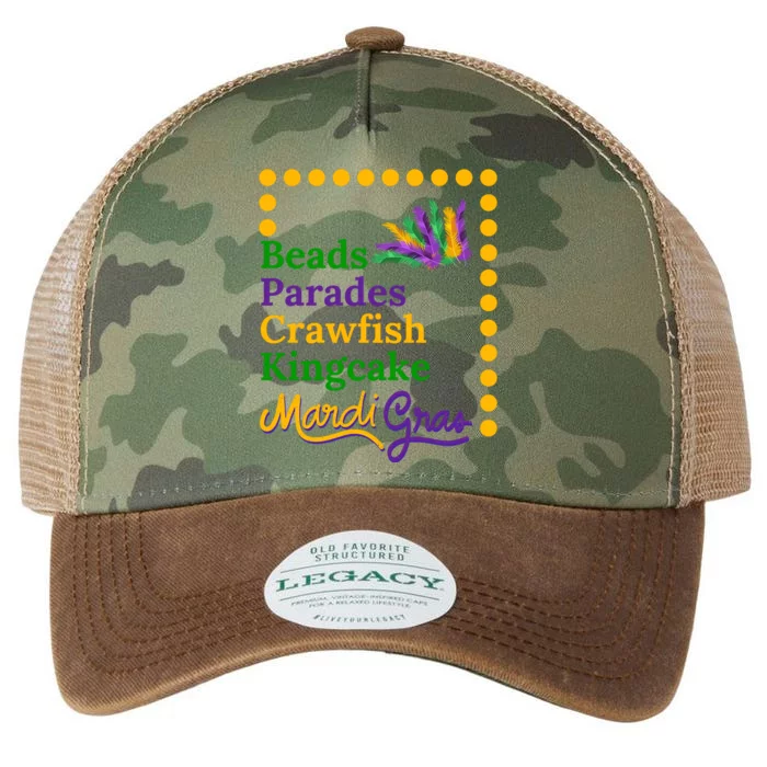 Beads Parades Crawfish Kingcake Mardi Grag Legacy Tie Dye Trucker Hat