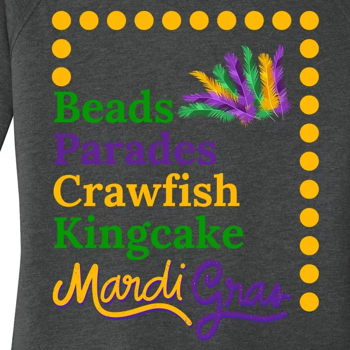 Beads Parades Crawfish Kingcake Mardi Grag Women's Perfect Tri Tunic Long Sleeve Shirt