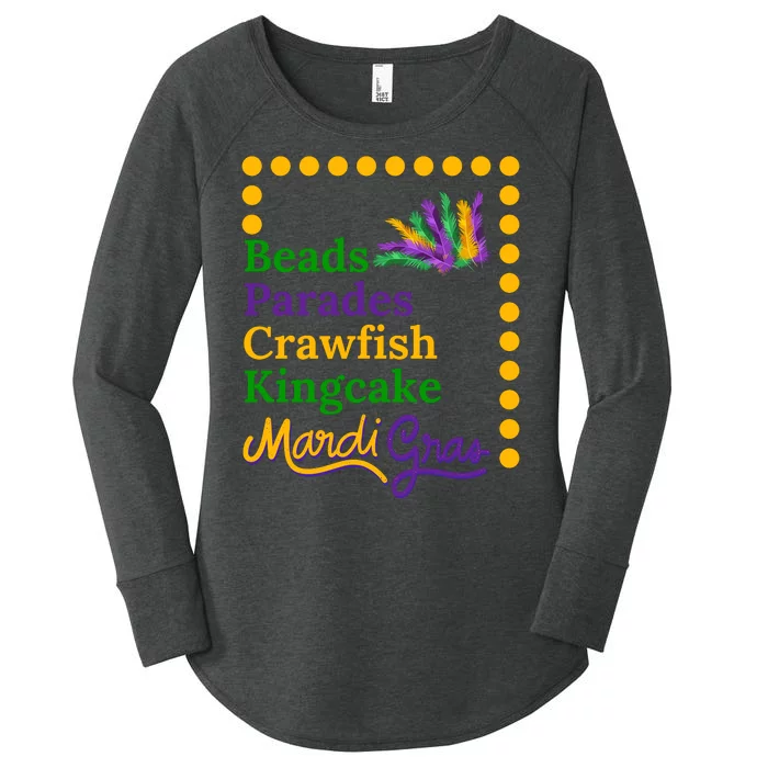 Beads Parades Crawfish Kingcake Mardi Grag Women's Perfect Tri Tunic Long Sleeve Shirt