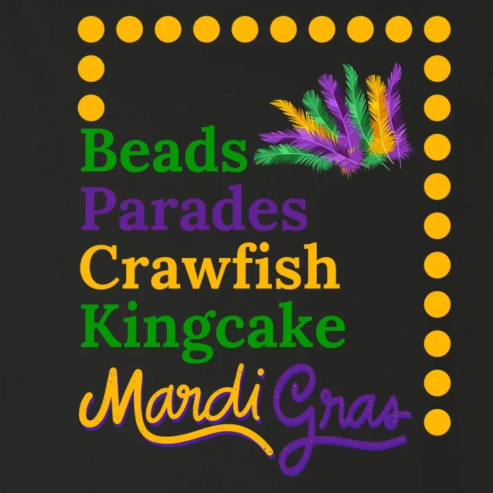 Beads Parades Crawfish Kingcake Mardi Grag Toddler Long Sleeve Shirt