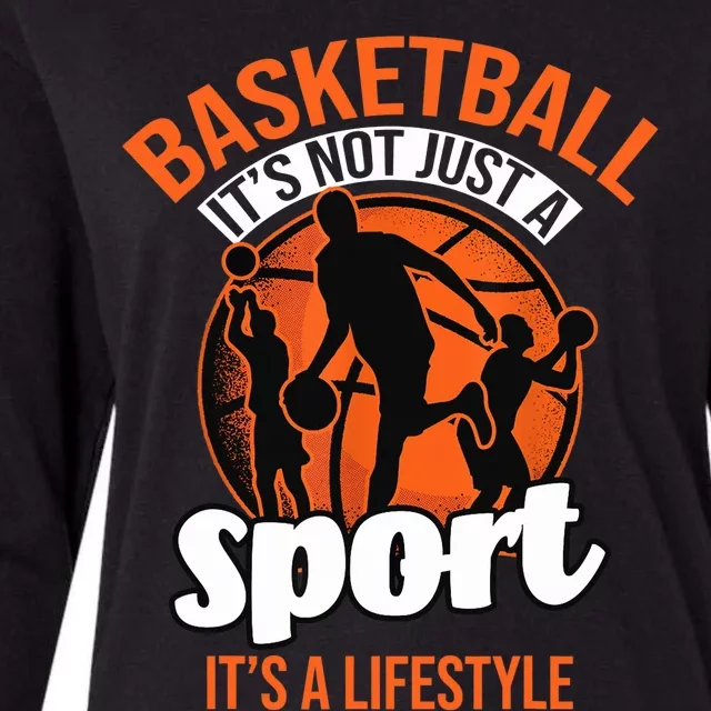 Basketball Player Coach Team Baller Sports Lover Bball Fan Womens Cotton Relaxed Long Sleeve T-Shirt