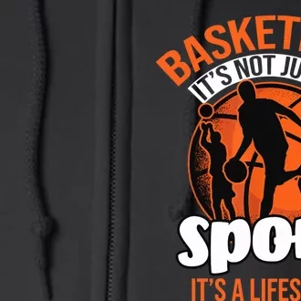 Basketball Player Coach Team Baller Sports Lover Bball Fan Full Zip Hoodie