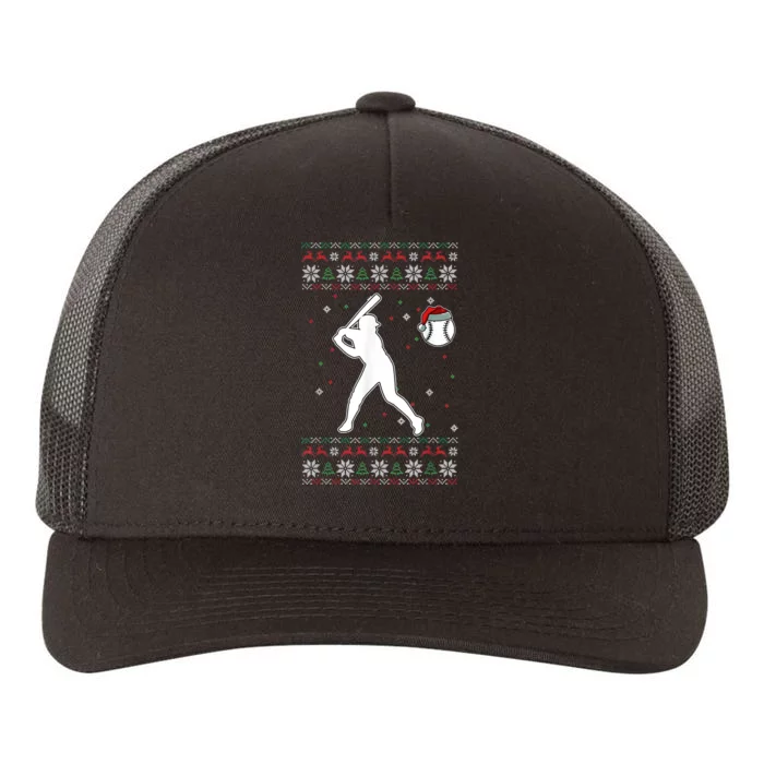 Baseball Player Christmas Cool Ugly X-Mas Pajama Boyss Yupoong Adult 5-Panel Trucker Hat