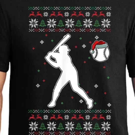 Baseball Player Christmas Cool Ugly X-Mas Pajama Boyss Pajama Set