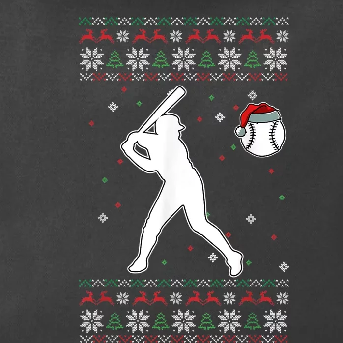 Baseball Player Christmas Cool Ugly X-Mas Pajama Boyss Zip Tote Bag