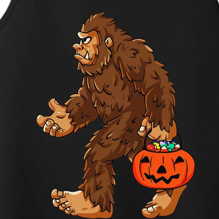 Bigfoot Pumpkin Candy Halloween Costume Sasquatch Lovers Performance Tank