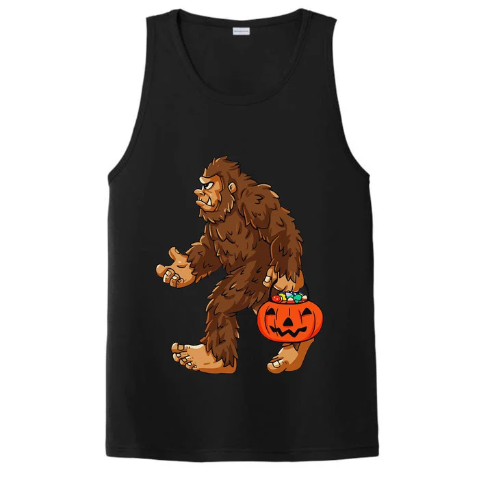 Bigfoot Pumpkin Candy Halloween Costume Sasquatch Lovers Performance Tank