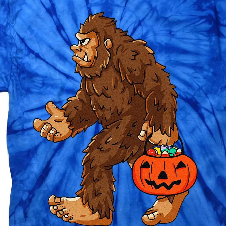 Bigfoot Pumpkin Candy Halloween Costume Sasquatch Lovers Tie-Dye T-Shirt