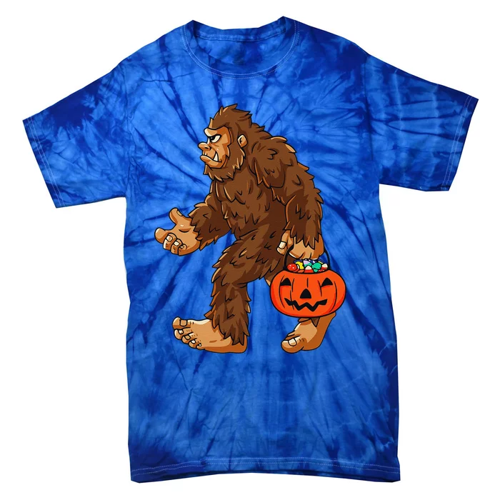 Bigfoot Pumpkin Candy Halloween Costume Sasquatch Lovers Tie-Dye T-Shirt