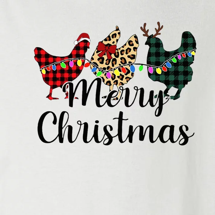 Buffalo Plaid Chickmas Merry Christmas Chicken Lover Xmas Toddler Long Sleeve Shirt