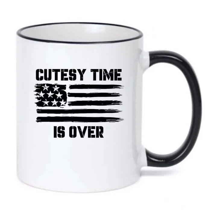 Bold Patriotic Cutesy Time Is Over Design Black Color Changing Mug