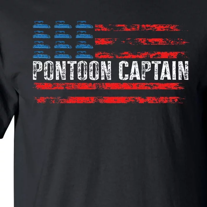 Boating Pontoon Captain 4th Of July Pontoon Boat Tall T-Shirt