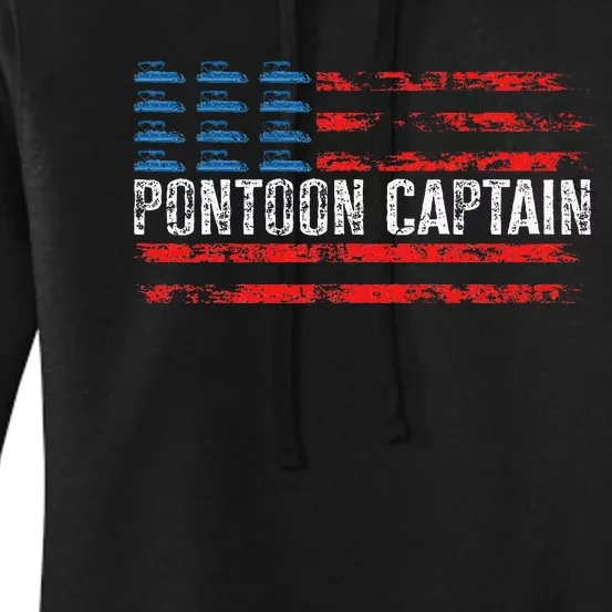 Boating Pontoon Captain 4th Of July Pontoon Boat Women's Pullover Hoodie