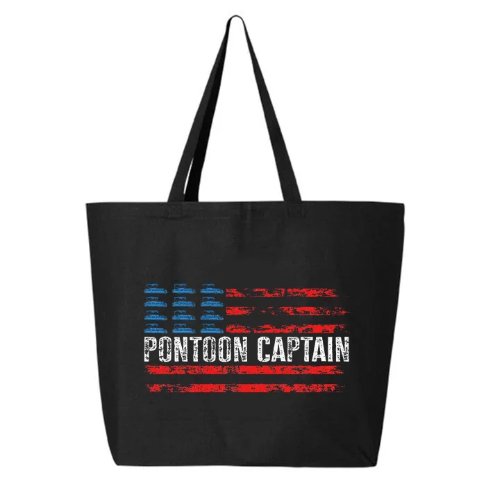 Boating Pontoon Captain 4th Of July Pontoon Boat 25L Jumbo Tote