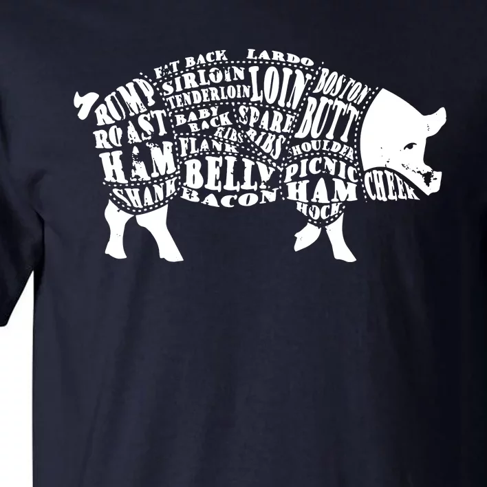 Bbq Pig Cuts Barbecue And Grilling Tall T-Shirt