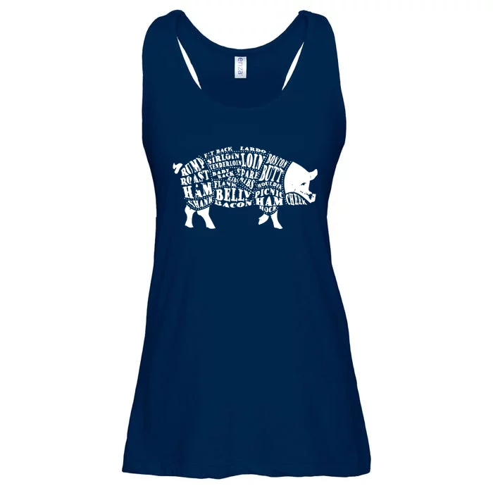 Bbq Pig Cuts Barbecue And Grilling Ladies Essential Flowy Tank