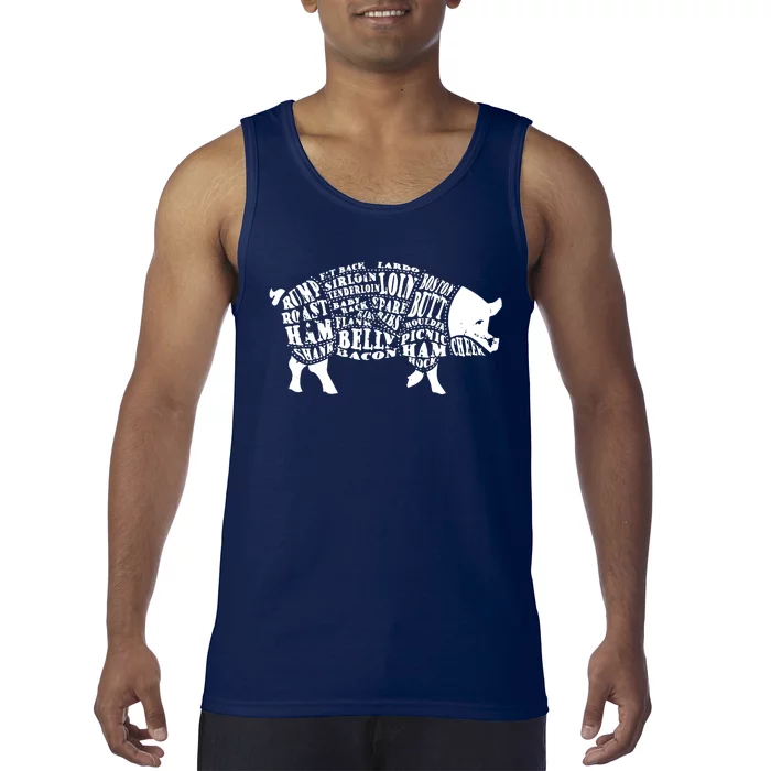 Bbq Pig Cuts Barbecue And Grilling Tank Top