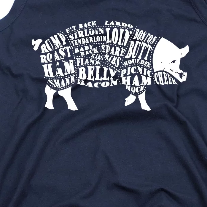 Bbq Pig Cuts Barbecue And Grilling Tank Top