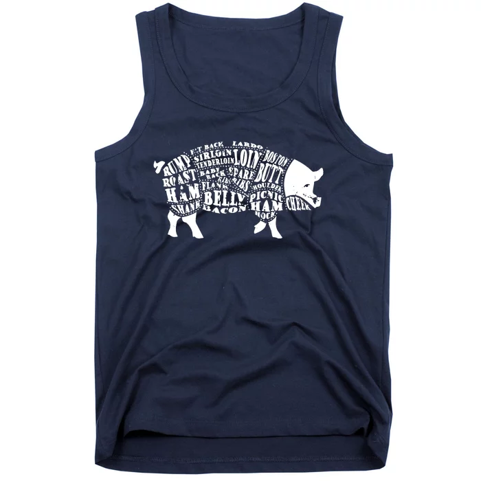 Bbq Pig Cuts Barbecue And Grilling Tank Top