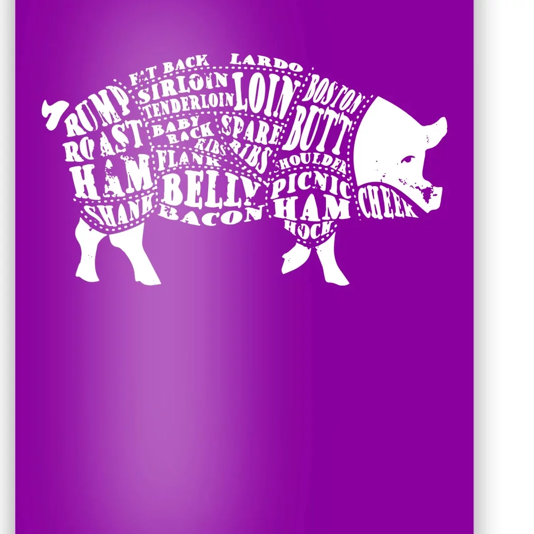 Bbq Pig Cuts Barbecue And Grilling Poster