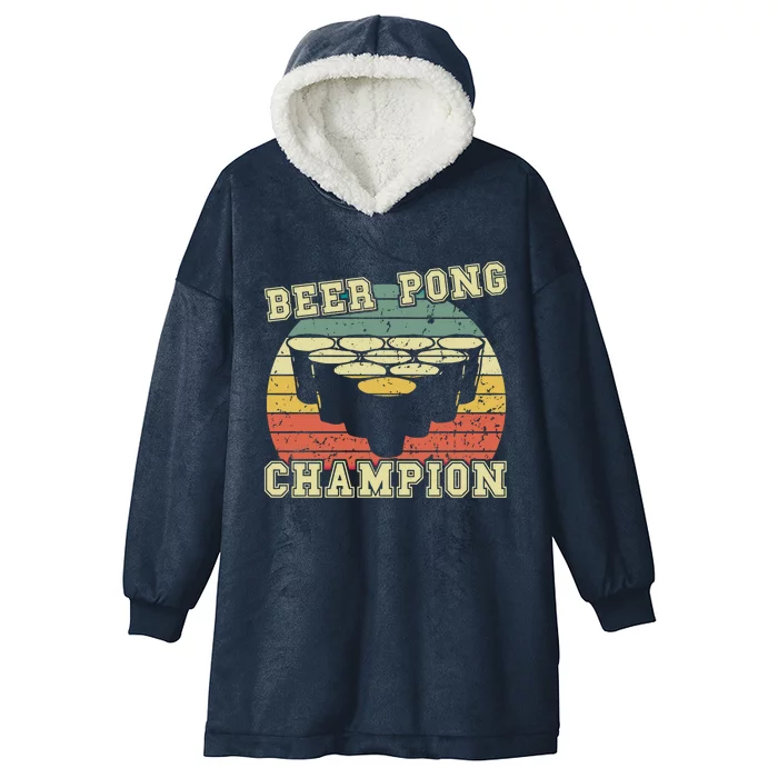 Beer Pong Champion/beer Pong Gift Hooded Wearable Blanket