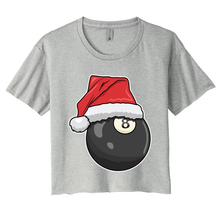 Billiards Player Christmas Costume Pool Funny Gift Women's Crop Top Tee